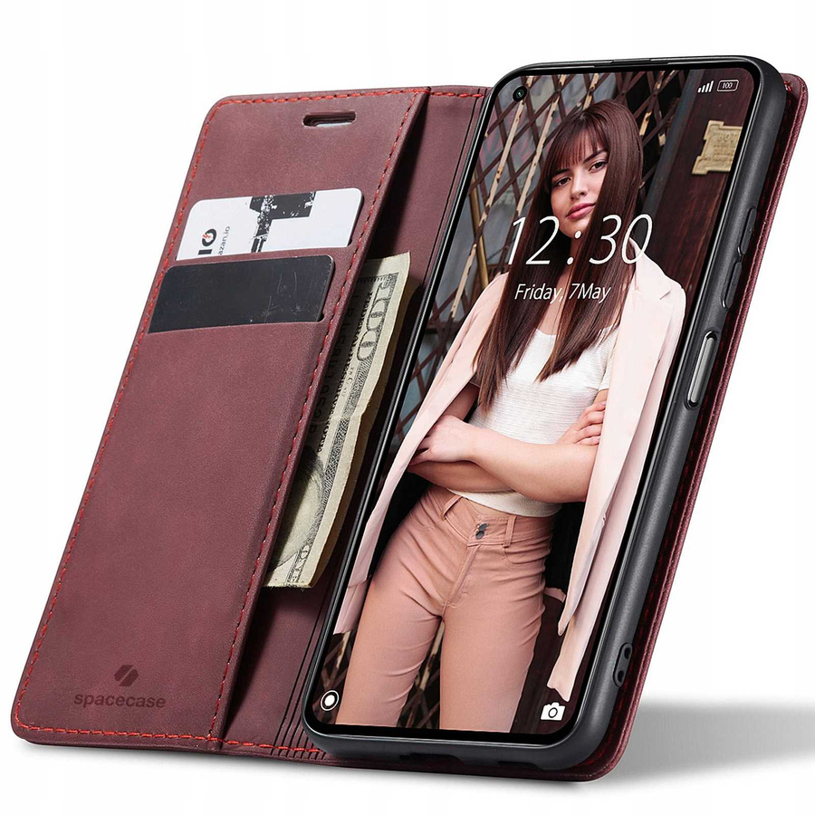 Spacecase piniginės dėklas Mi 10T Lite raudonas