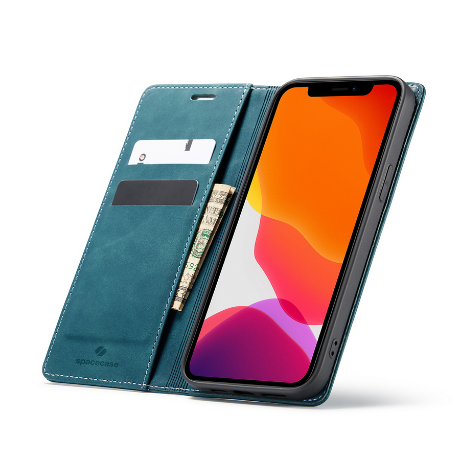 Spacecase piniginės dėklas iPhone 12 Pro Max mėlynas