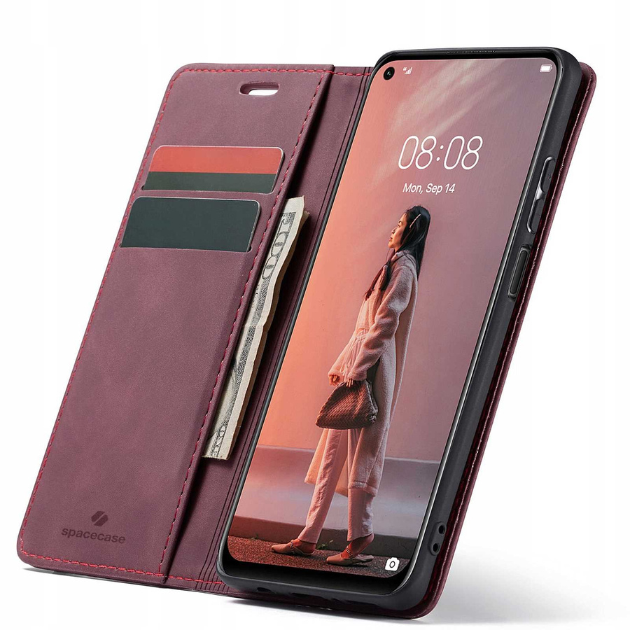 Spacecase piniginės dėklas Huawei P40 Lite raudonas