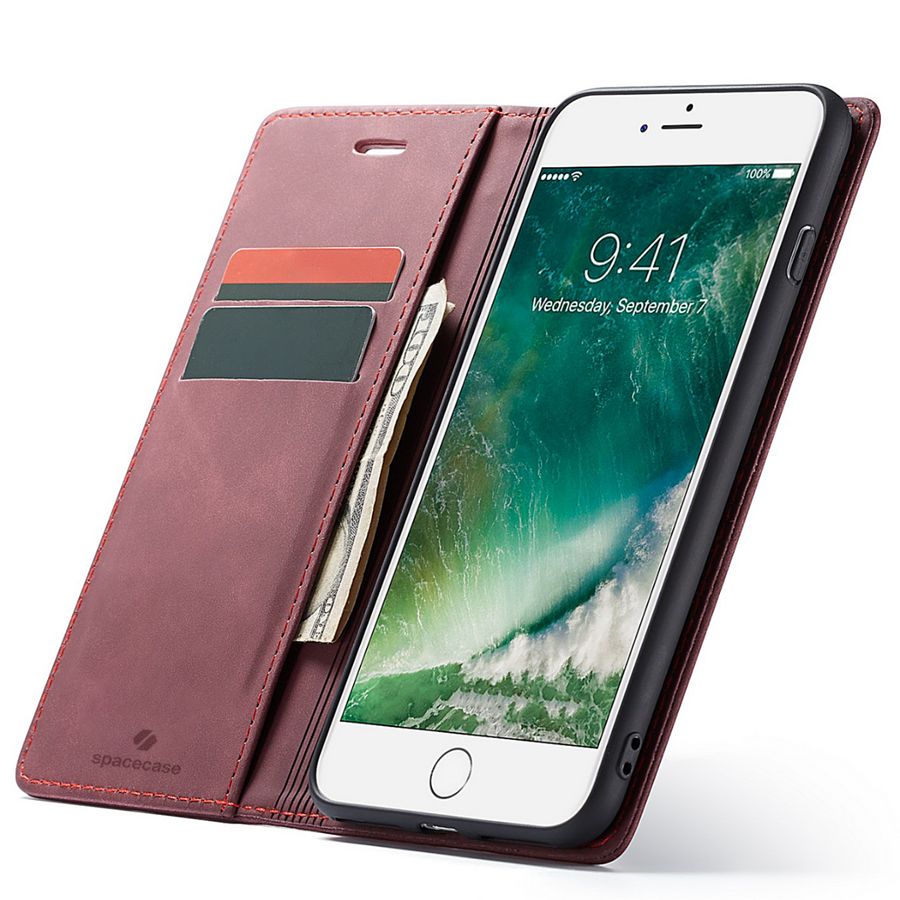 Spacecase piniginės dėklas iPhone 6/6s Plus raudonas