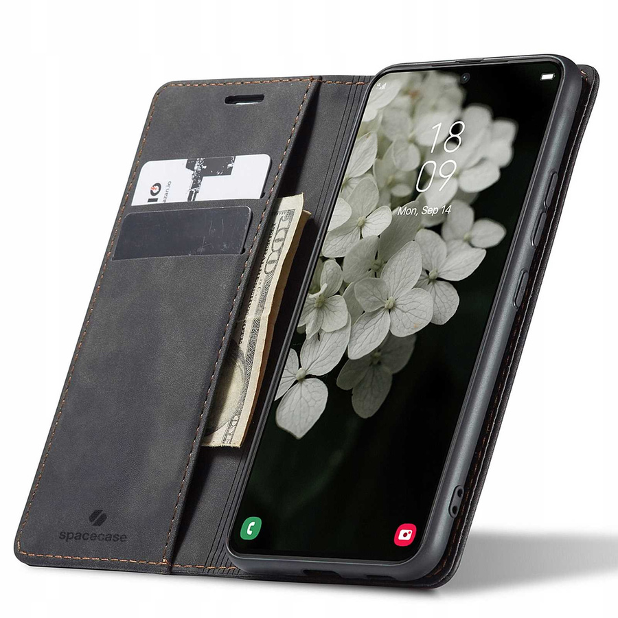 Spacecase piniginės dėklas Galaxy S22+ juodas