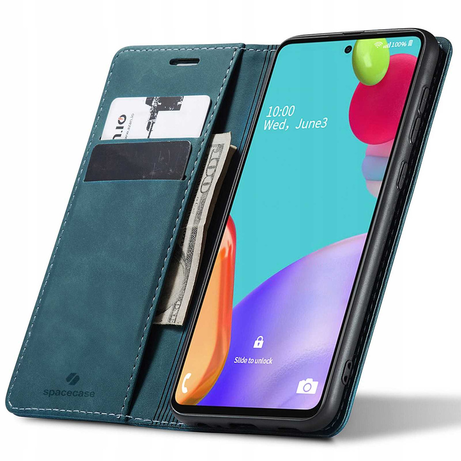 Spacecase piniginės dėklas Galaxy A52 5G mėlynas