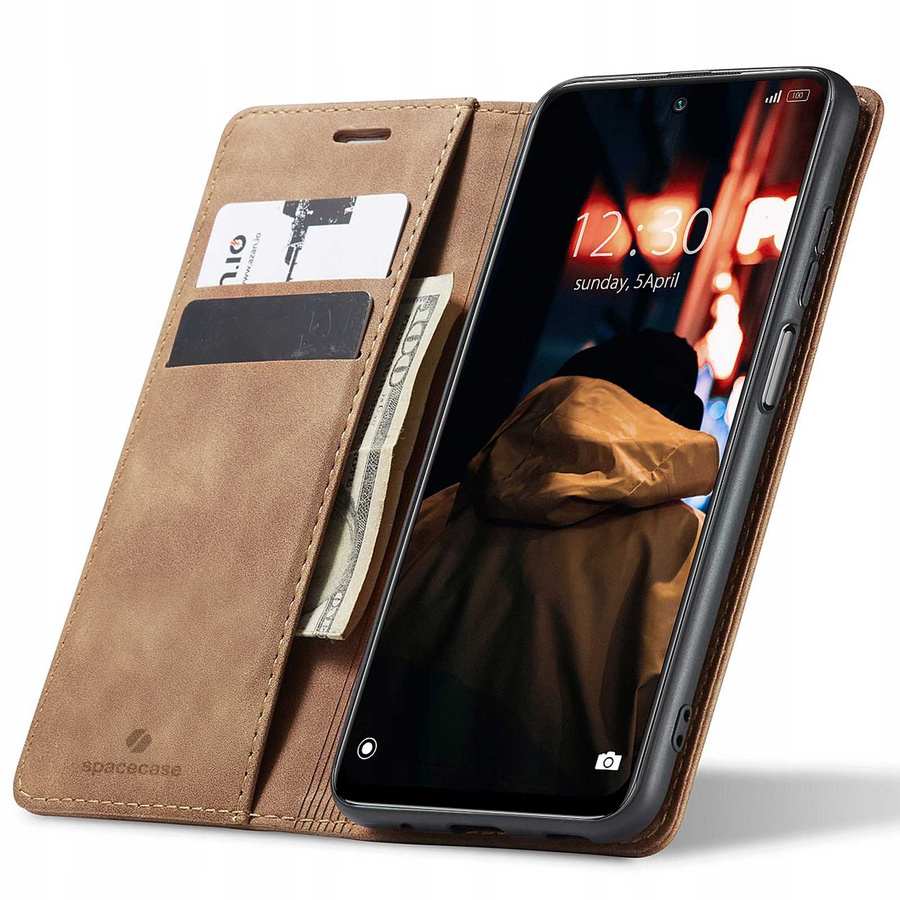 Spacecase piniginės dėklas Redmi Note 11/11s  šviesiai rudas