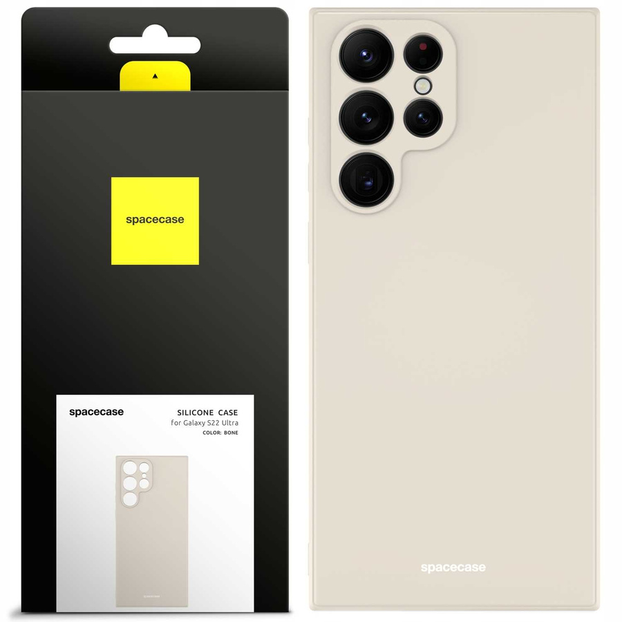 Spacecase silikoninis dėklas Galaxy S22 Ultra kaulo spalvos