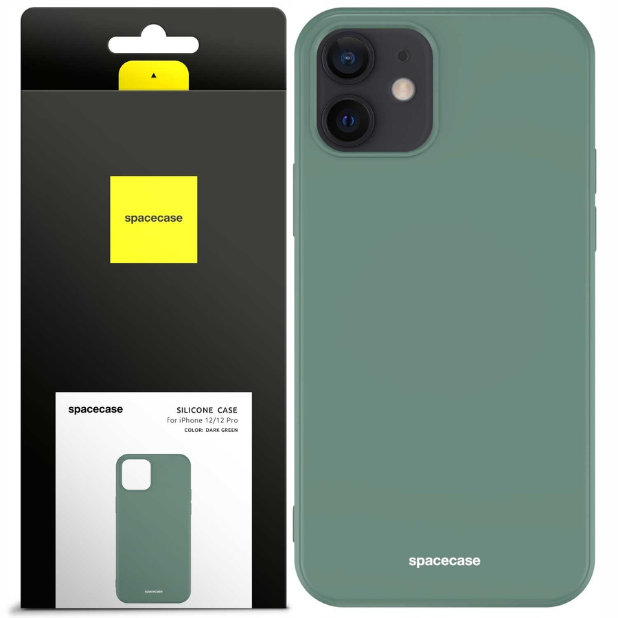Spacecase silikoninis dėklas iPhone 12/12 Pro tamsiai žalias