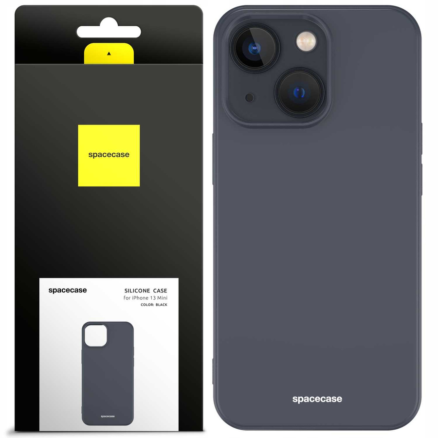 Spacecase silikoninis dėklas iPhone 13 Mini juodas