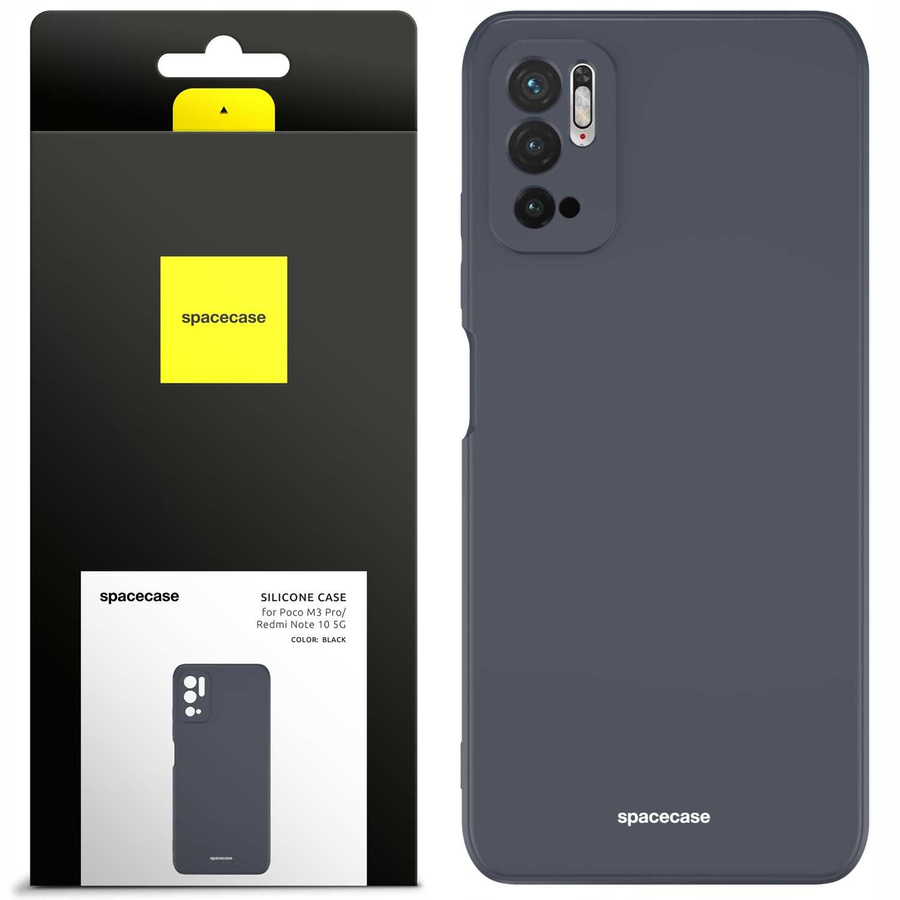 Spacecase silikoninis dėklas Poco M3 Pro/ Note 10 5G juodas