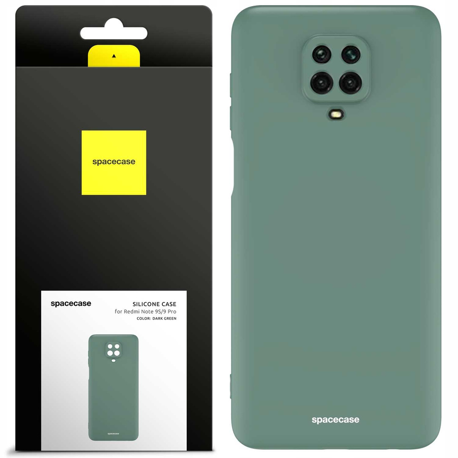 Spacecase silikoninis dėklas Redmi Note 9S/9 Pro tamsiai žalias