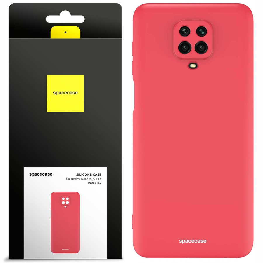 Spacecase silikoninis dėklas Redmi Note 9S/9 Pro raudonas