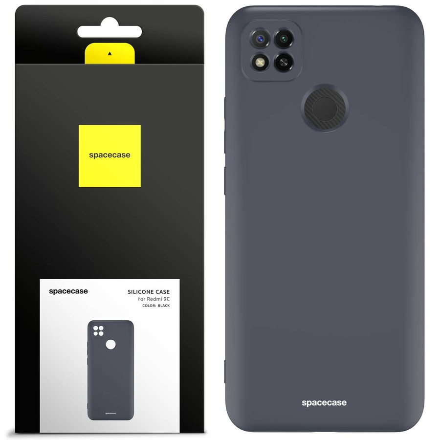 Spacecase silikoninis dėklas Redmi 9C juodas