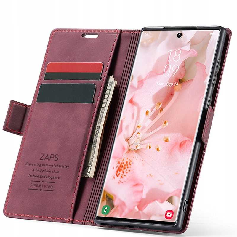 Spacecase piniginės tipo dėklas Galaxy S23 Ultra vyšninis