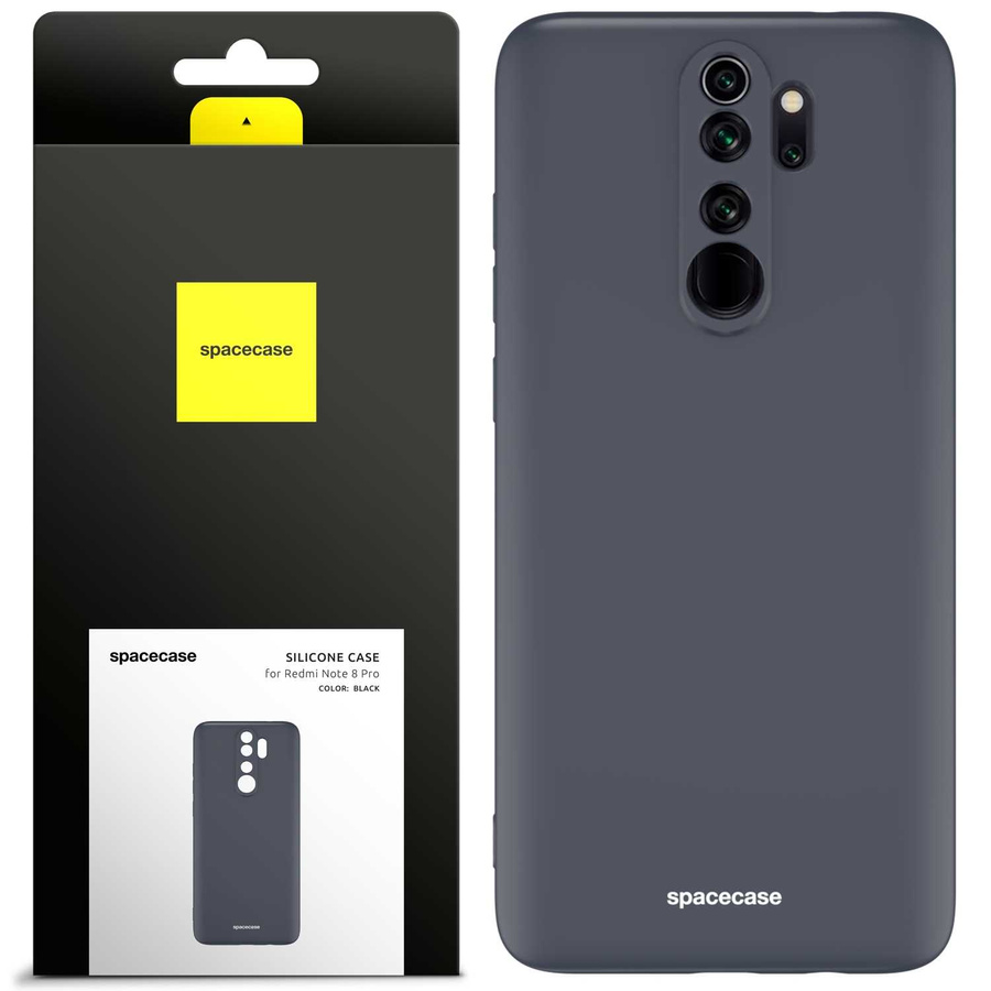 Spacecase silikoninis dėklas Redmi Note 8 Pro juodas