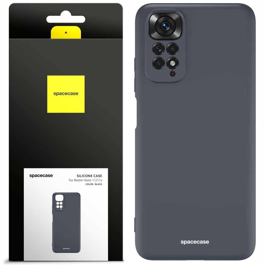 Spacecase silikoninis dėklas Redmi Note 11/11s juodas