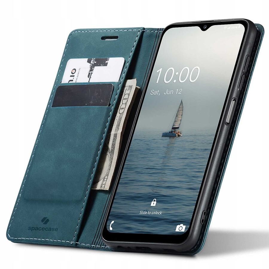 Spacecase piniginės tipo dėklas Galaxy A14 5G mėlynas