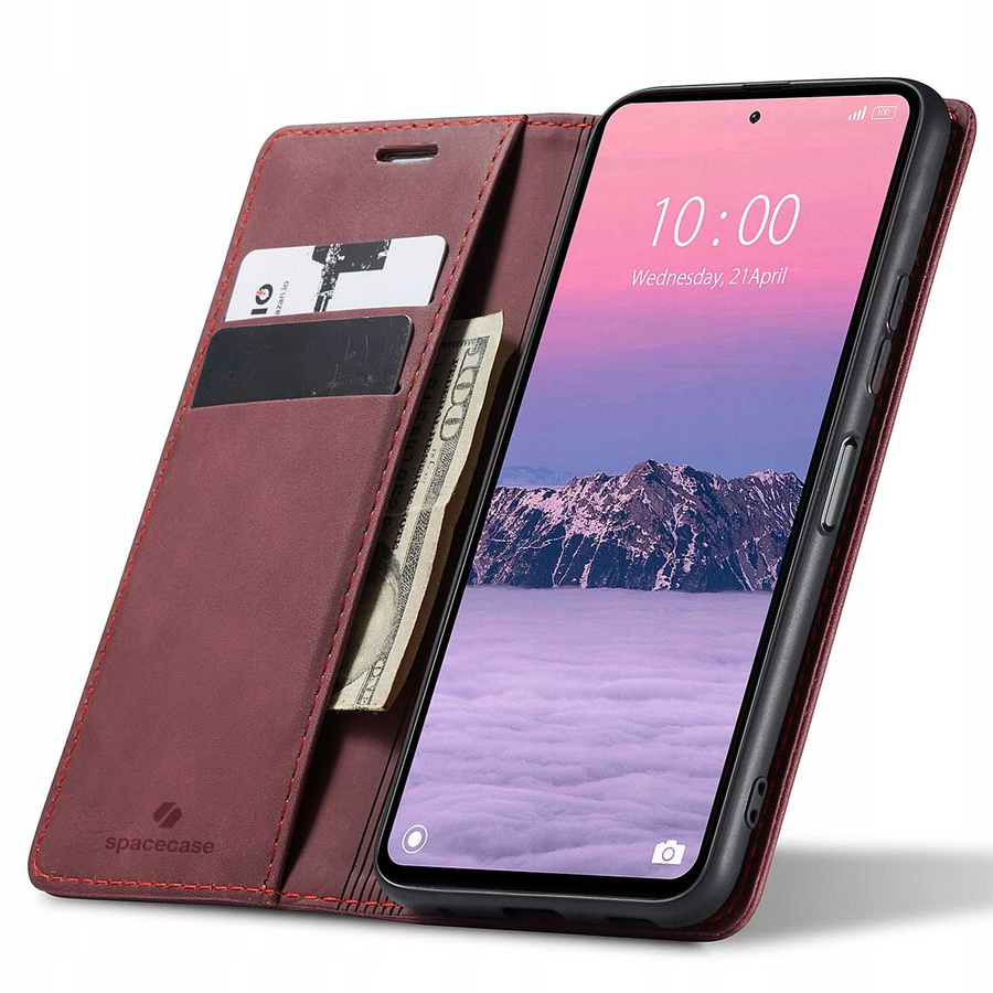 Spacecase Dėklas-piniginė Redmi Note 12 4G raudonas
