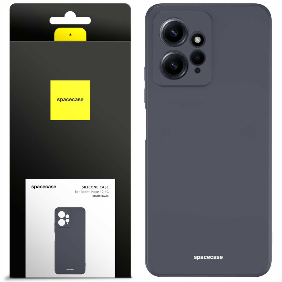 Spacecase Silikoninis dėklas Redmi Note 12 4G juodas