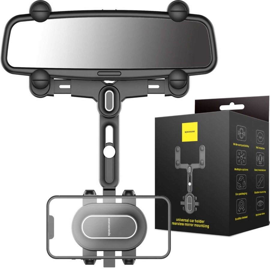 Spacecase Automobilinis laikiklis SC19 Mirror juodas