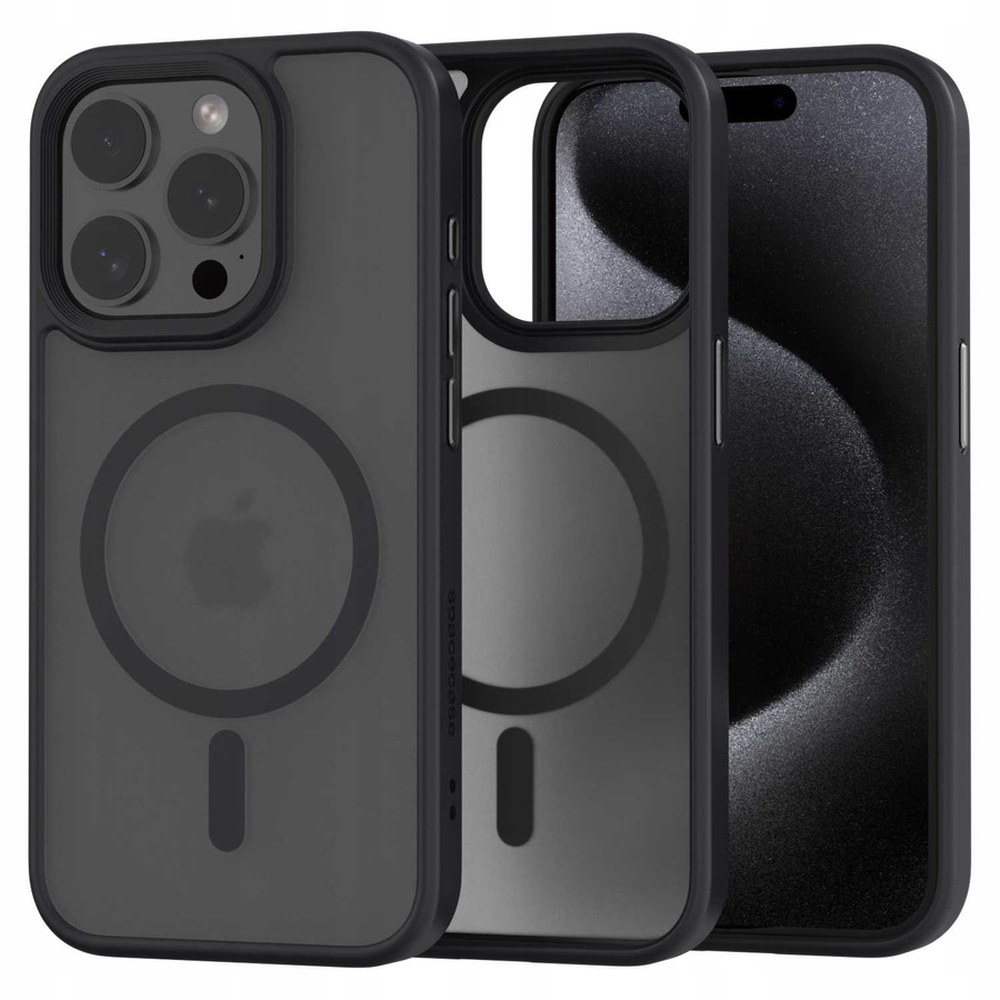 Spacecase Hibridinis magnetinis dėklas iPhone 15 Pro juodas