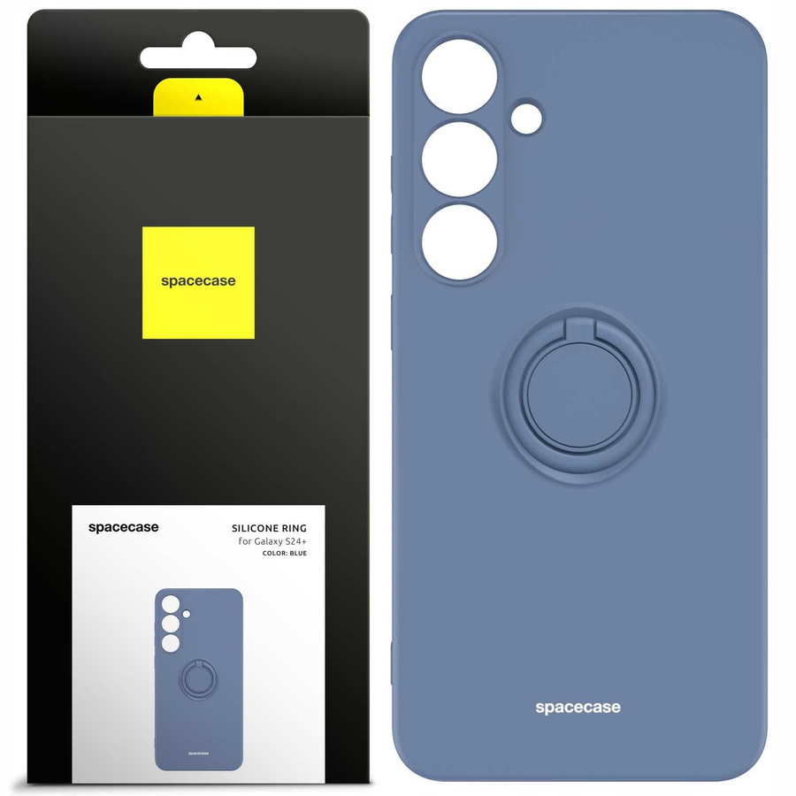 Spacecase Dėklas Silicone Ring Galaxy S24+ mėlynas