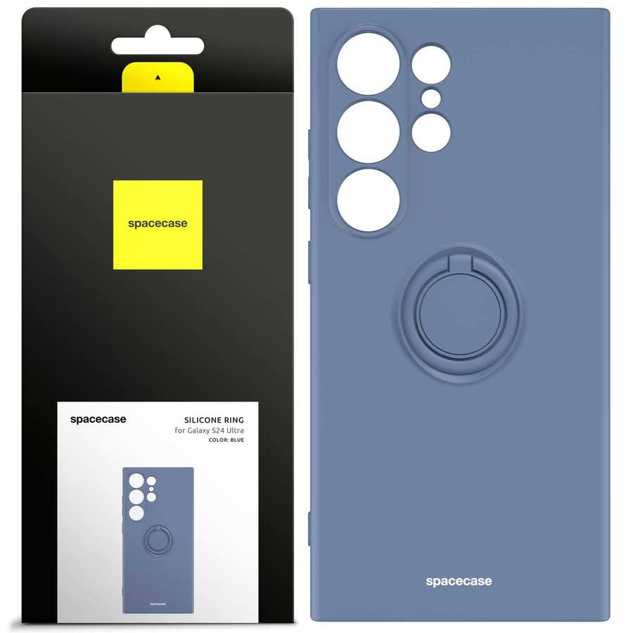 Spacecase Dėklas Silicone Ring Galaxy S24 Ultra mėlynas