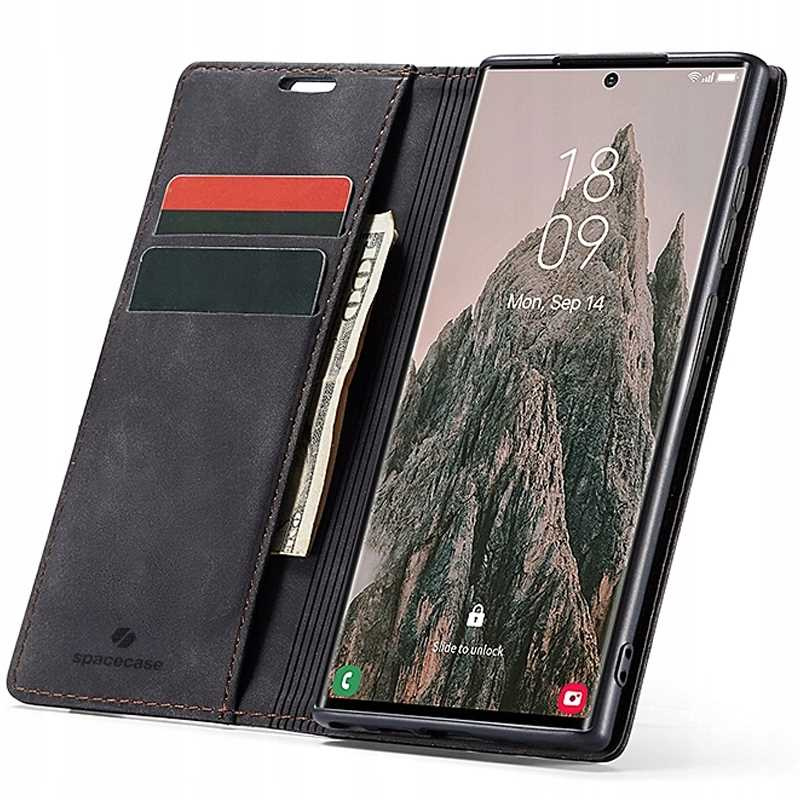 Spacecase Dėklas Wallet Galaxy S24 Ultra juodas