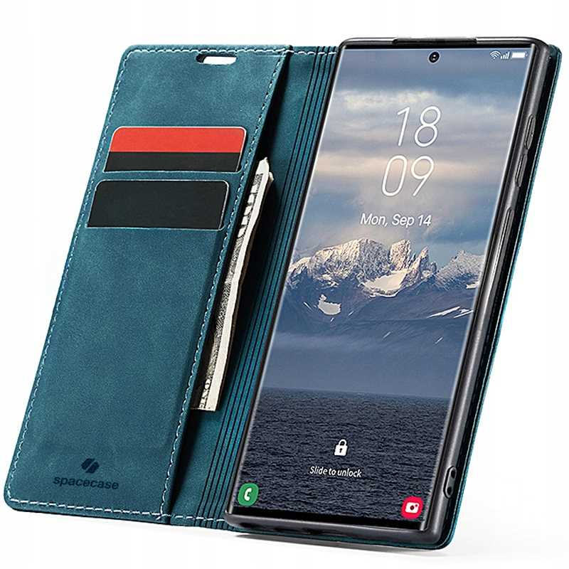 Spacecase Dėklas Wallet Galaxy S24 Ultra mėlynas