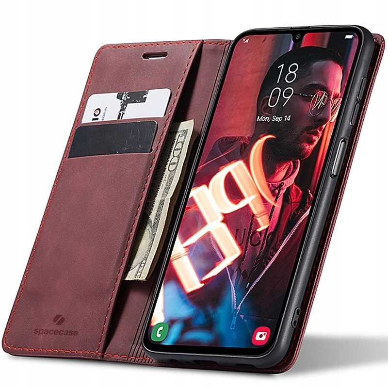 Spacecase Dėklas Wallet Galaxy A35 5G raudonas