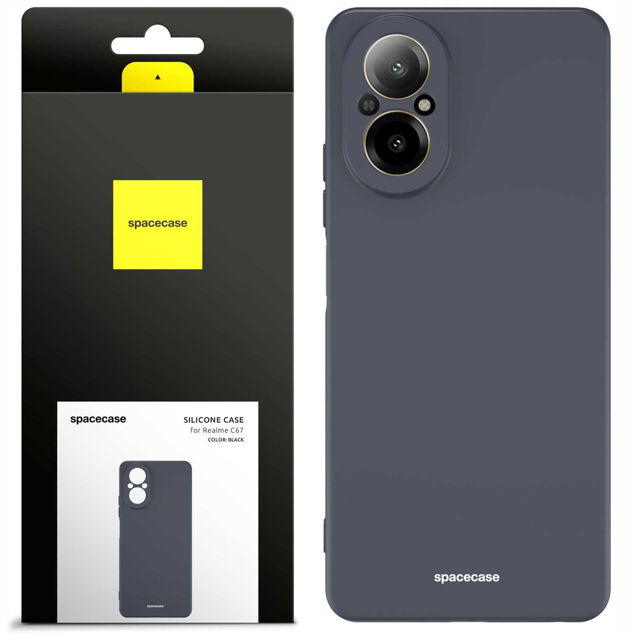 Spacecase Dėklas Silicone Case Realme C67 juodas