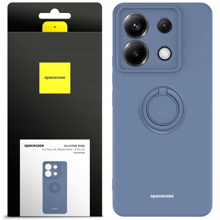 Spacecase Dėklas Silicone Ring Poco X6 / RM Note 13 Pro 5G mėlynas