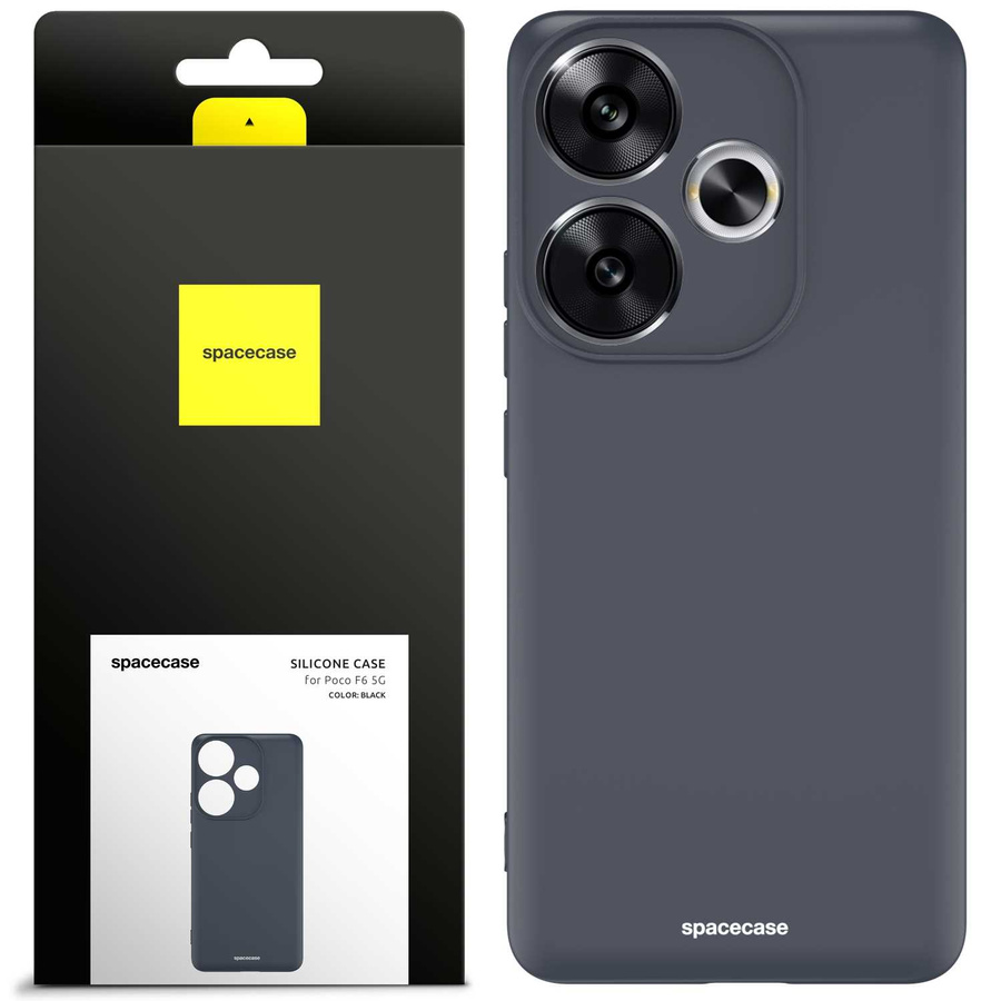 Spacecase Dėklas Silicone Case Poco F6 5G juodas