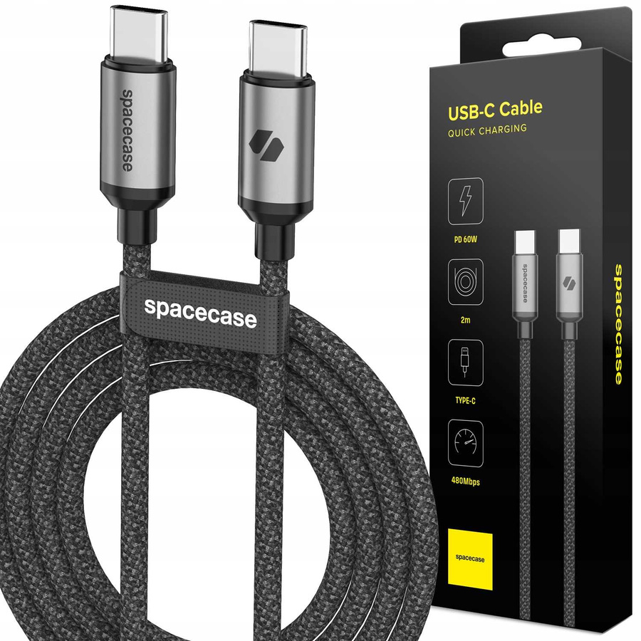 Spacecase USB-C to USB-C Laidas 2M 60W CL02