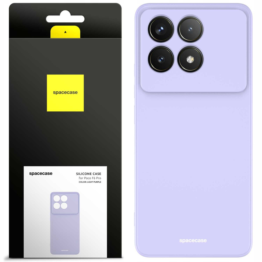 Spacecase Dėklas Silicone Case Poco F6 Pro šviesiai violetinis