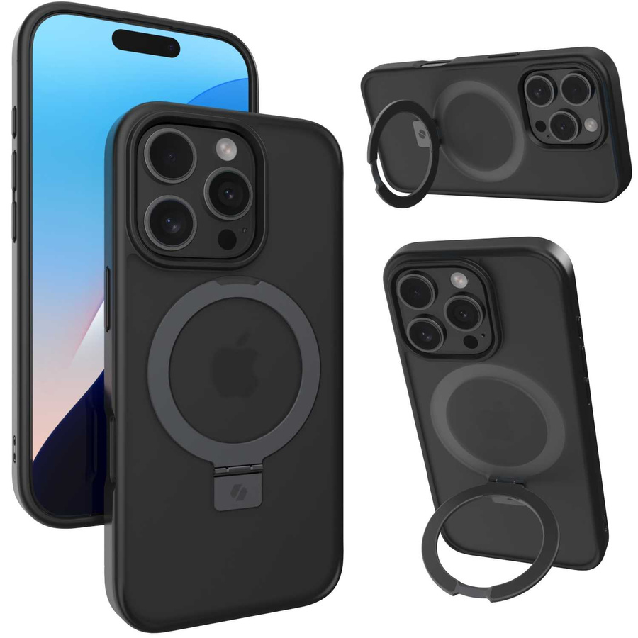 Spacecase Dėklas Ring Pro Mag iPhone 16 Pro juodas