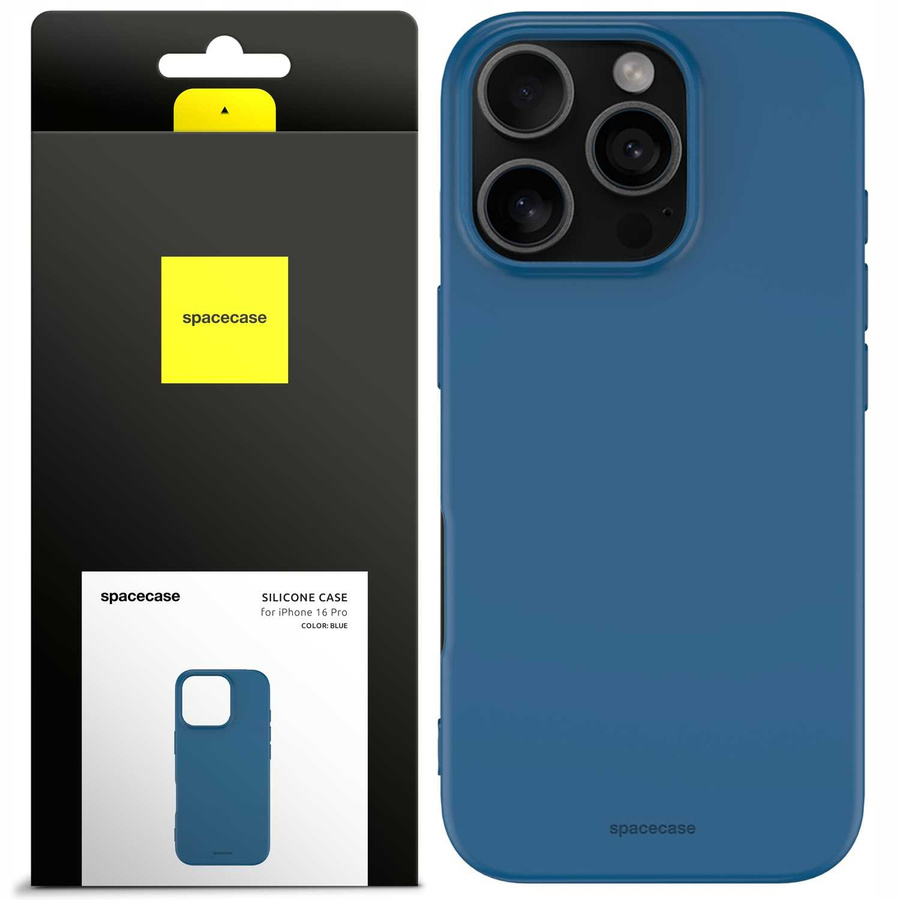 Spacecase Dėklas Silicone Case iPhone 16 Pro mėlynas