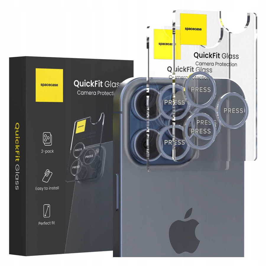 Spacecase Kameros stiklas QuickFit Camera iPhone 15 Pro/15 Pro Max tamsiai mėlynas