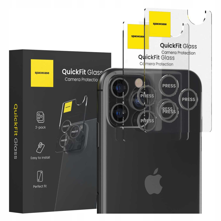 Spacecase Kameros stiklas QuickFit Camera iPhone 11 Pro/11 Pro Max/12 Pro juodas