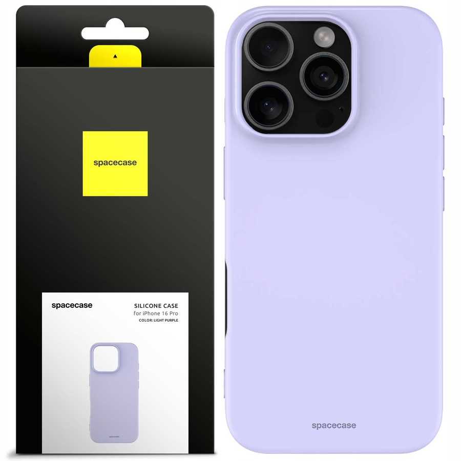 Spacecase Dėklas Silicone Case iPhone 16 Pro šviesiai violetinis