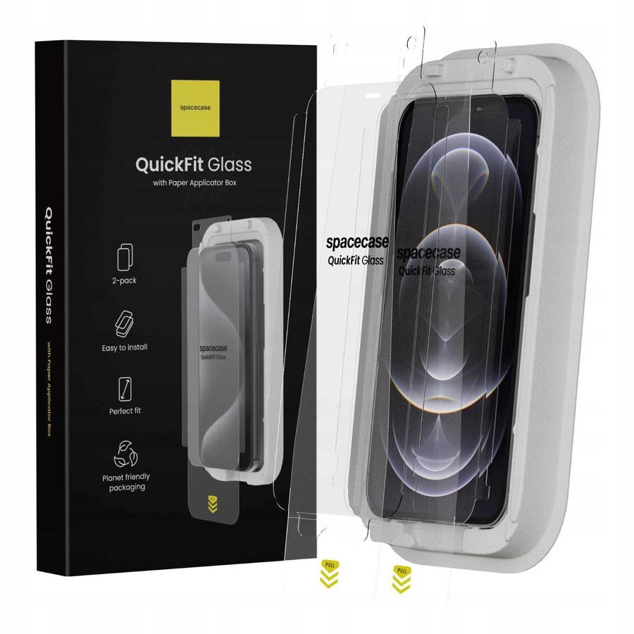 Spacecase Grūdintas stiklas QuickFit Glass iPhone 12 Pro Max