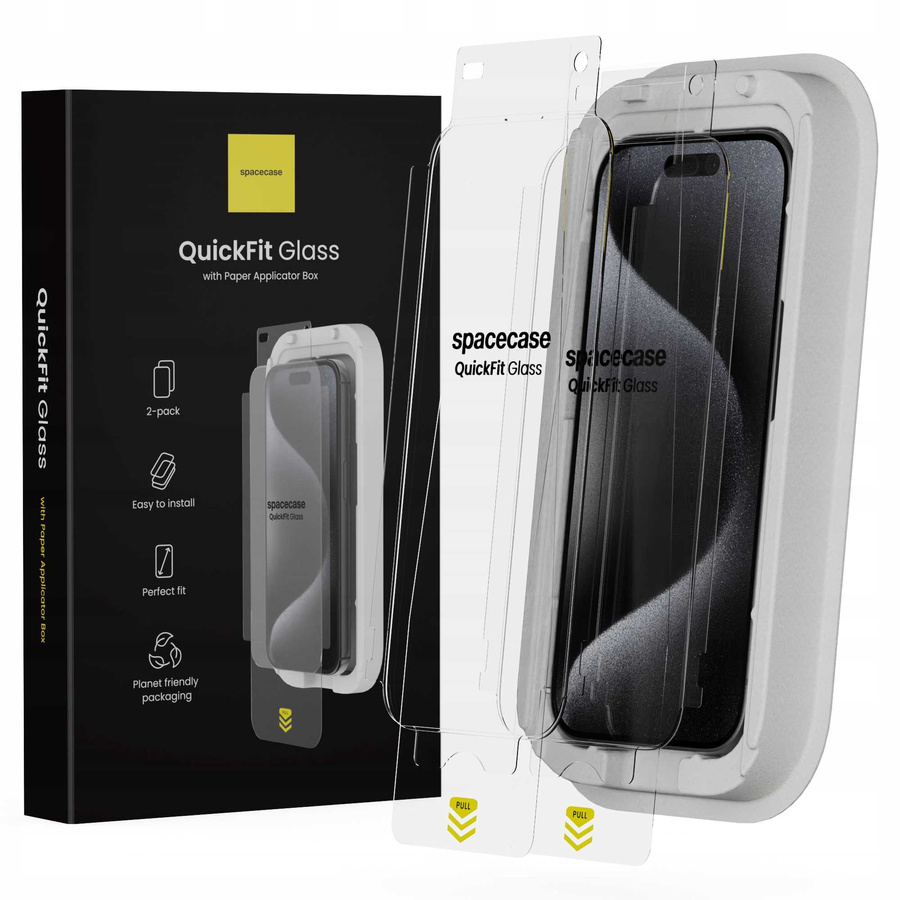 Spacecase Grūdintas stiklas QuickFit Glass IPhone 15 Pro