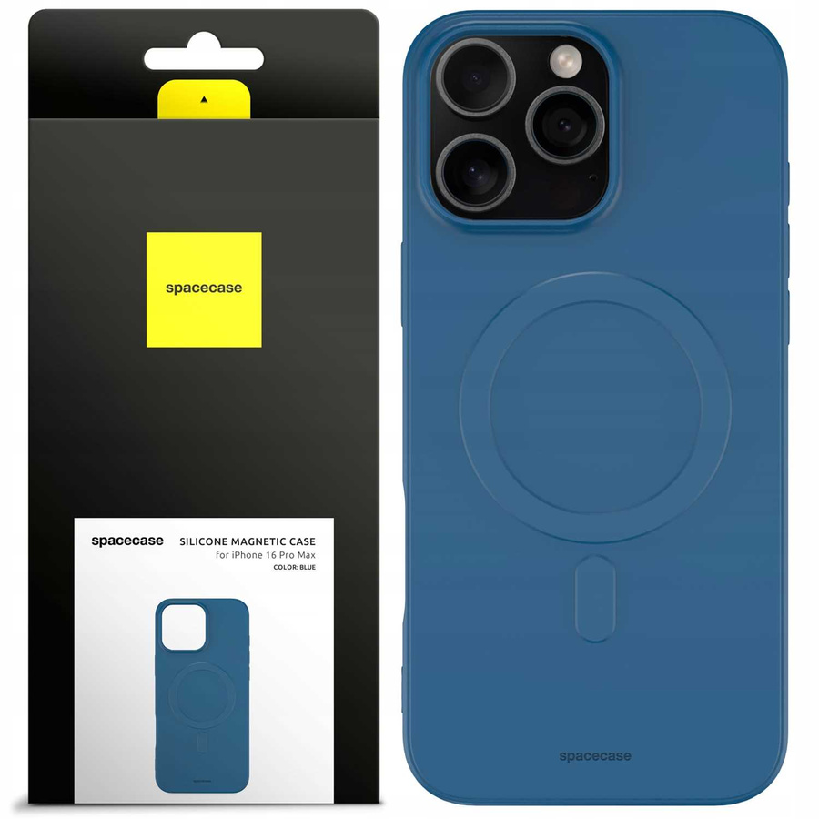 Spacecase Silicone Magnetic Case iPhone 16 Pro Max mėlynas
