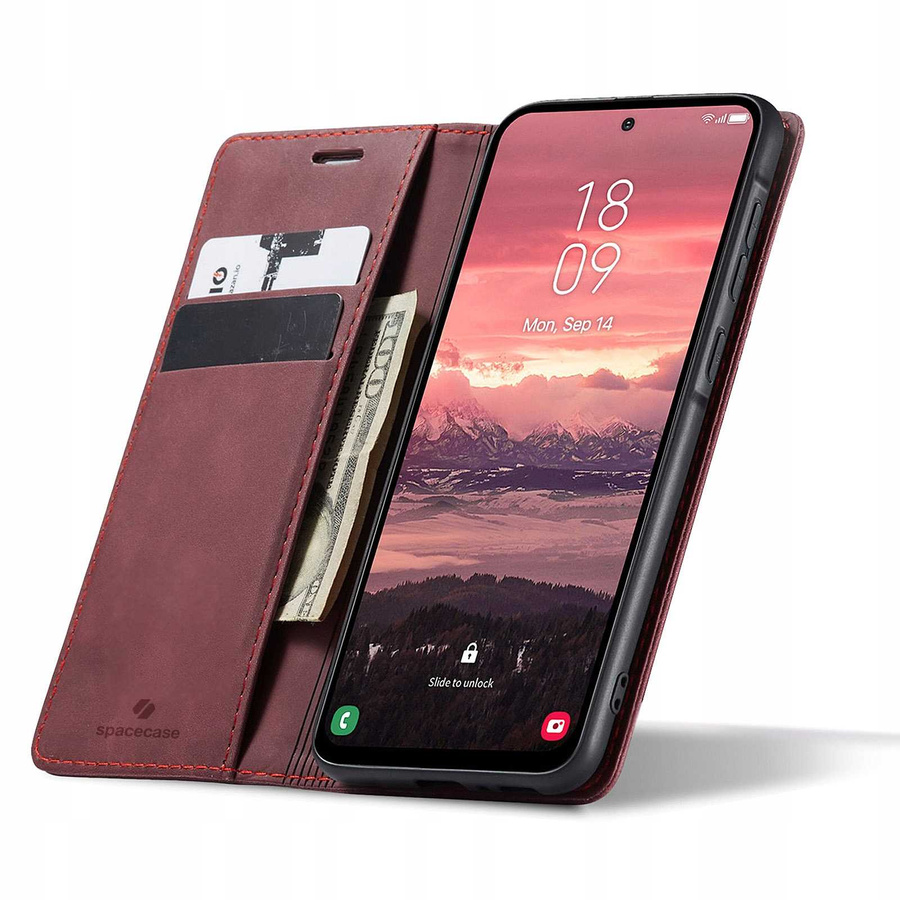Spacecase Dėklas Wallet Galaxy A56 raudonas