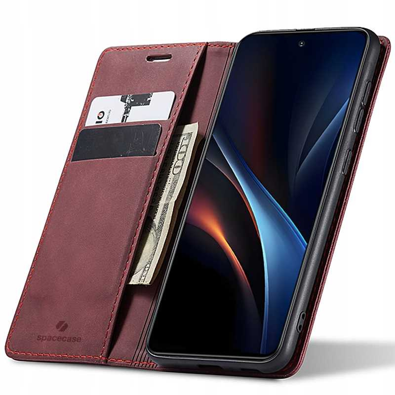 Spacecase Dėklas-piniginė Galaxy S25 raudonas