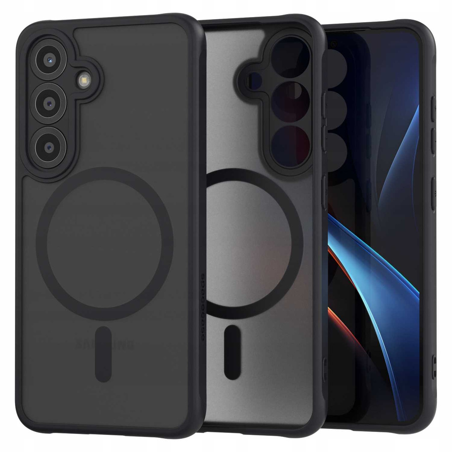 Spacecase Hybrid Mag dėklas Galaxy S25 juodas