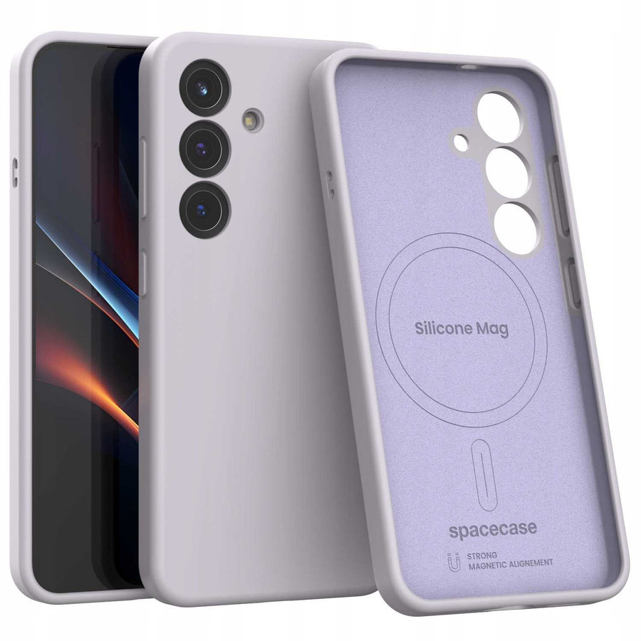 Spacecase Silikoninis Mag dėklas Galaxy S25 šviesiai violetinis