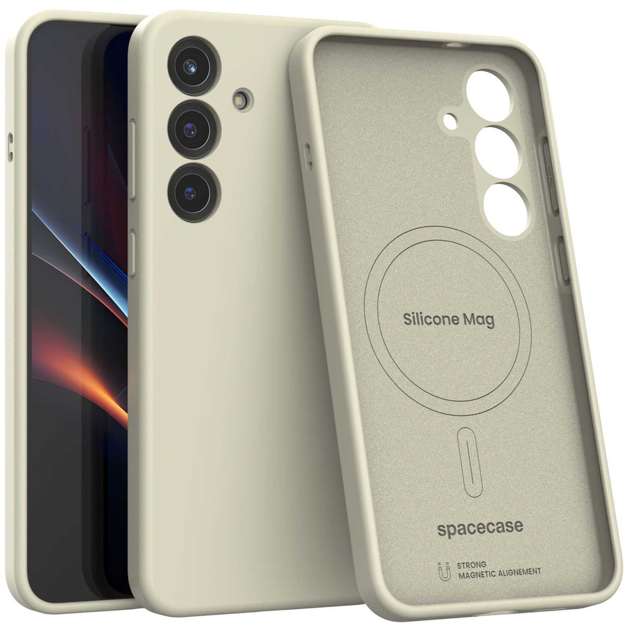 Spacecase Silikoninis Mag dėklas Galaxy S25+ smėlio