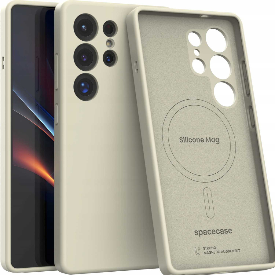 Spacecase Silikoninis Mag dėklas Galaxy S25 Ultra smėlio