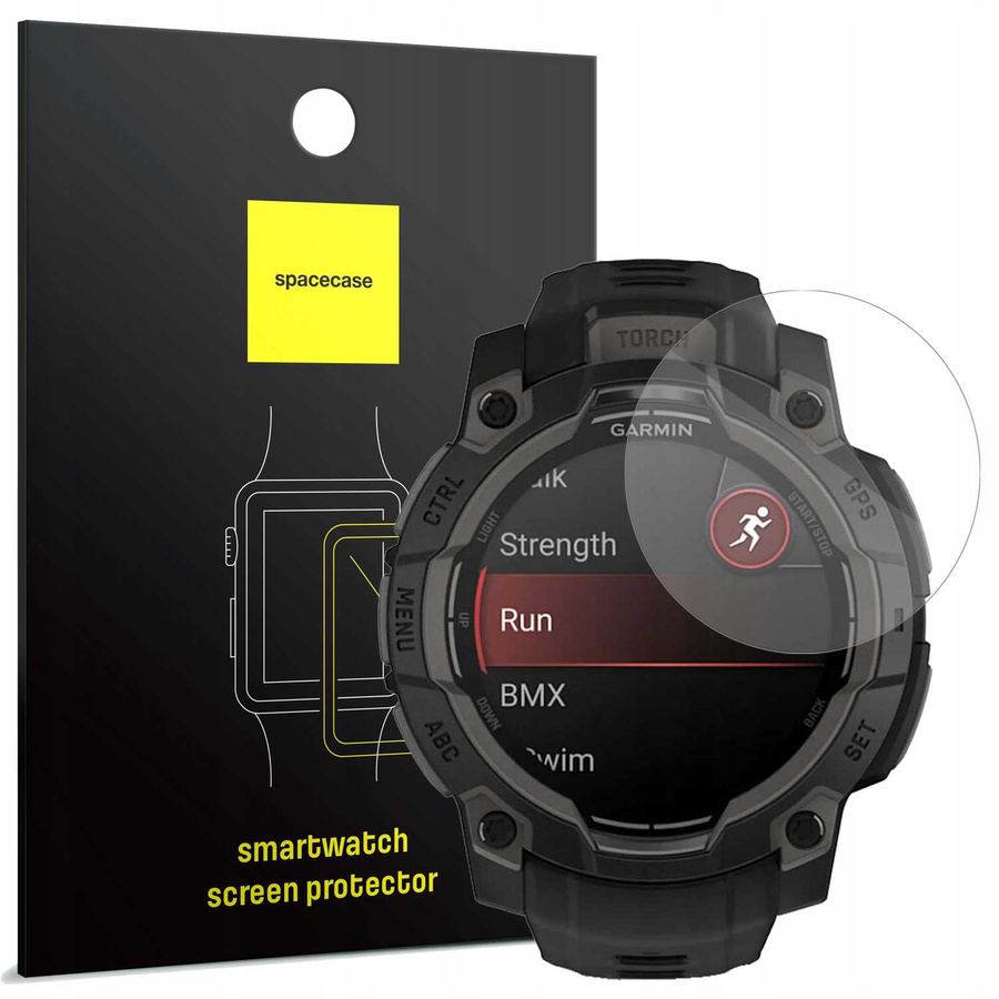 Spacecase Grūdintas stiklas SW Glass 2.5D Garmin Instinct 3 45mm
