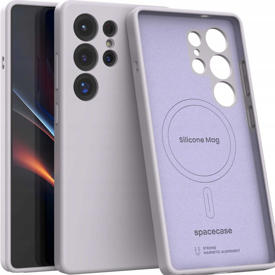 Spacecase Silikoninis Mag dėklas Galaxy S25 Ultra šviesiai violetinis