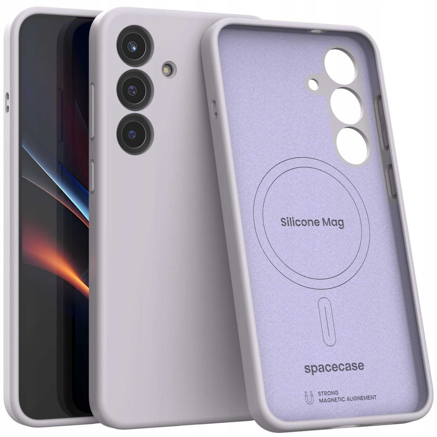 Spacecase Silikoninis Mag dėklas Galaxy S25+ šviesiai violetinis