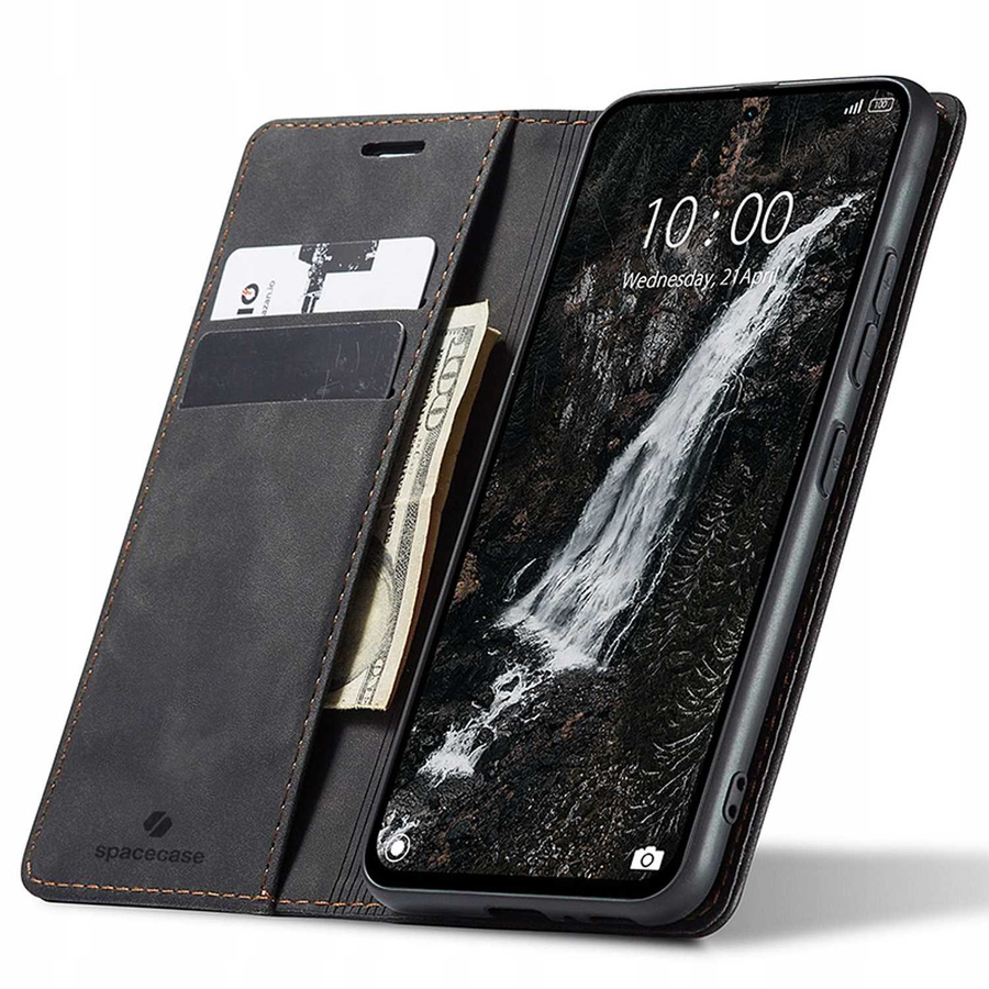 Spacecase Dėklas-piniginė Redmi Note 14 4G juodas